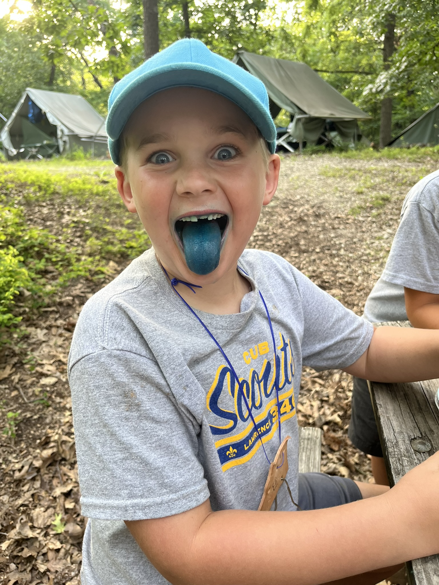 Scout having fun at camp