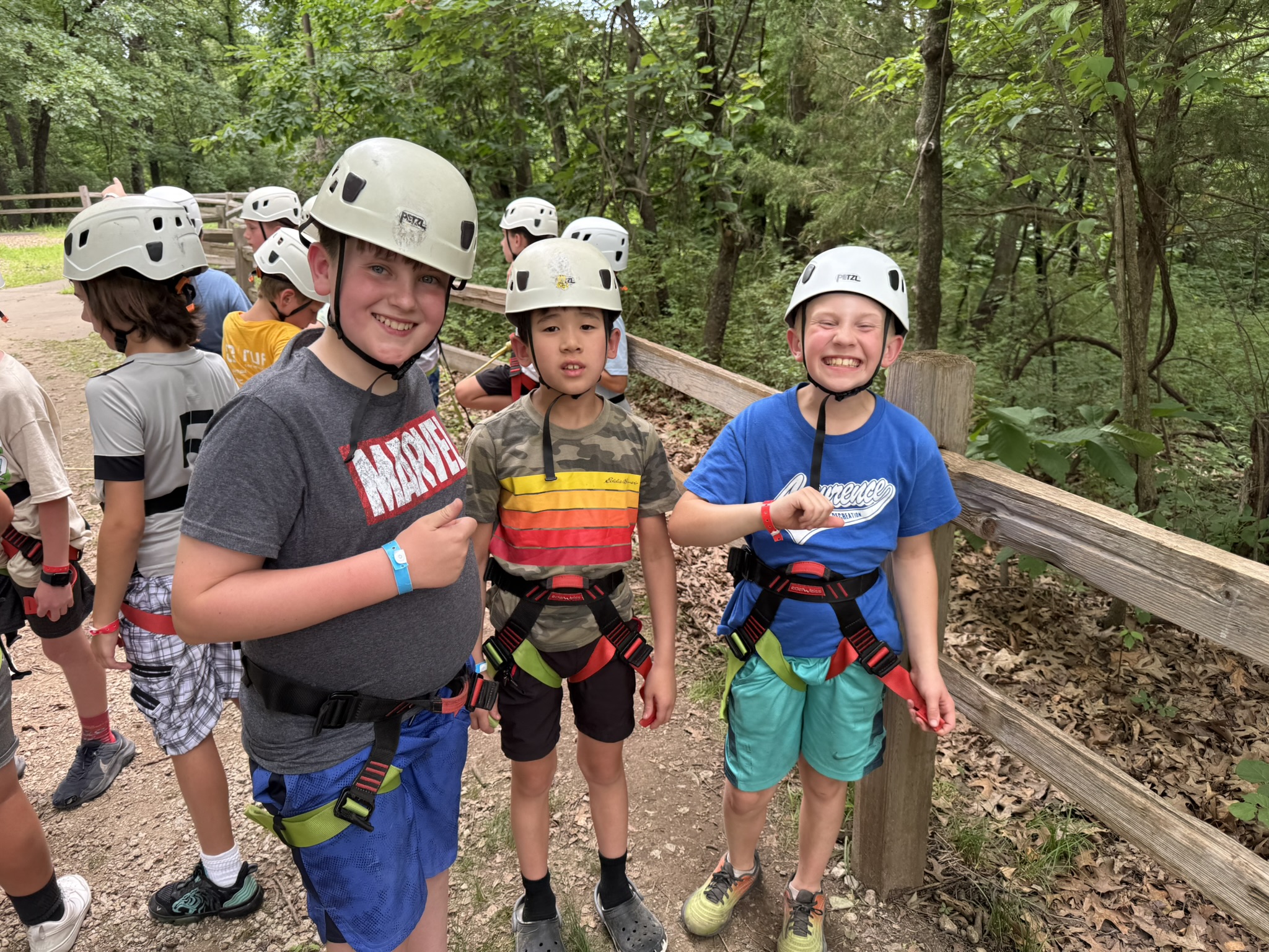 Scouts on ropes course